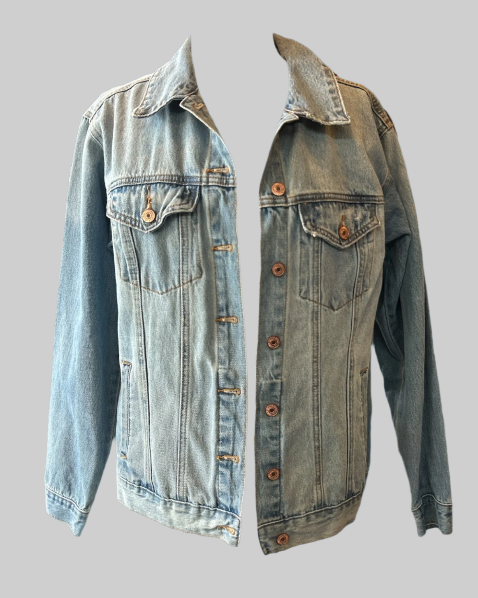L blue denim “cosmic world” jacket