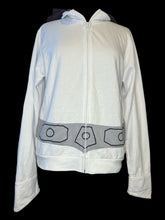 Load image into Gallery viewer, 0X White character zip up sweatshirt w/ Princess Leia motif
