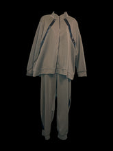 Load image into Gallery viewer, 2X NWT Dark green &amp; black zip up jacket &amp; joggers set w/ pockets, &amp; elastic waist
