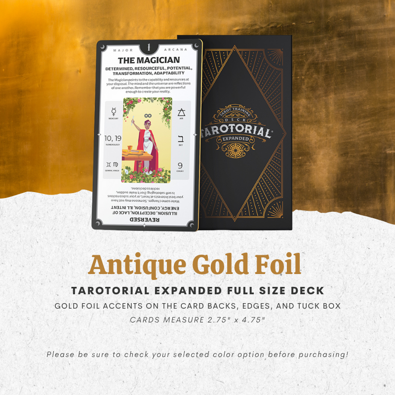 Tarotorial ® Expanded Tarot Deck in Antique Gold Foil