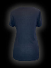 Load image into Gallery viewer, M Black scoop neck top w/ new york skyline &quot;DKNY&quot; graphic
