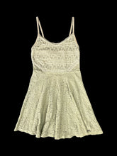 Load image into Gallery viewer, XS Green floral lace dress w/ thin straps
