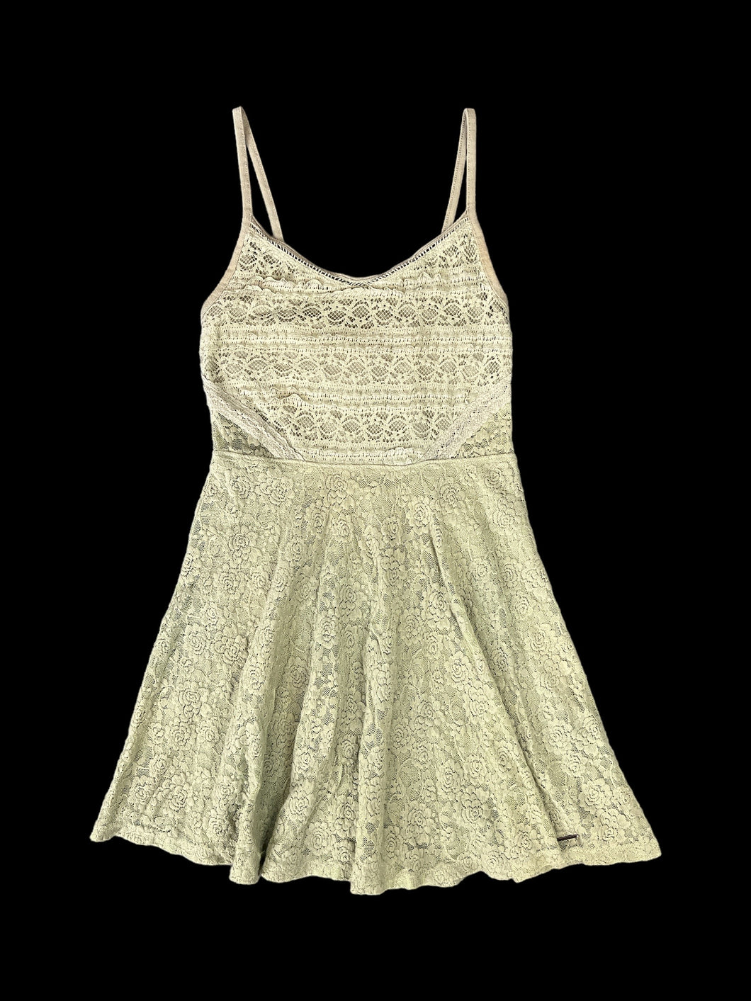 XS Green floral lace dress w/ thin straps