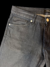 Load image into Gallery viewer, M Dark grey cotton pants w/ straight legs, pockets, &amp; button/zipper closure
