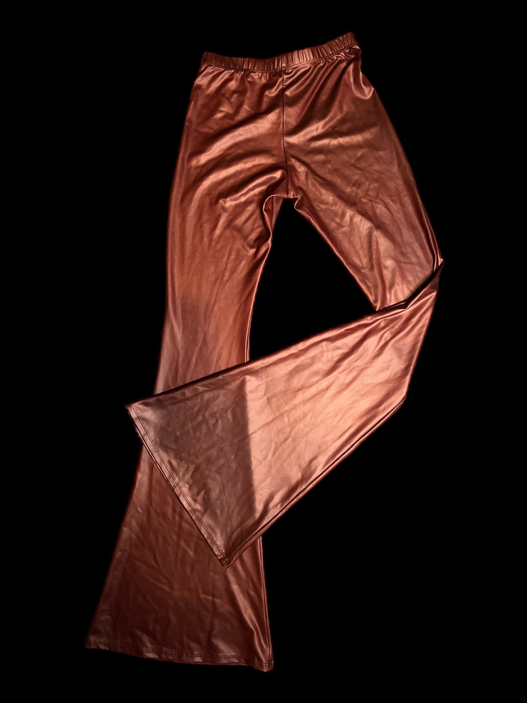 XXS Burgundy pleather flare leggings w/ elastic waist