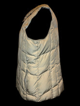 Load image into Gallery viewer, 1X Sand brown puffer vest w/ zipper pockets, &amp; zipper &amp; snap front closure

