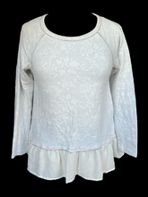 Load image into Gallery viewer, M Vintage white soft lacey sweater top w/ mesh bottom

