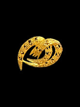 Load image into Gallery viewer, Gold-like abstract brooch w/ zig zag cut outs

