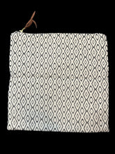 Load image into Gallery viewer, Black &amp; white geometric patterned square bag w/ zipper closure
