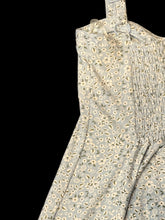 Load image into Gallery viewer, XS Blue floral button-up dress w/ adjustable thin straps, &amp; shirred back
