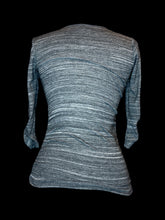 Load image into Gallery viewer, S Grey heathered long sleeve top w/ peekaboo accent shoulders, &amp; ruching
