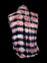 Load image into Gallery viewer, M Black &amp; pink tie dye sleevless collared button down top
