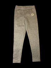 Load image into Gallery viewer, XS Heather grey pants w/ elastic waist, &amp; small black cat patch
