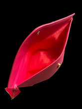 Load image into Gallery viewer, NWT Hot pink letter clutch w/ gold-like hardware &amp; Juicy Couture logo, ribbon strap, &amp; magnetic clasp
