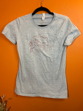 Load image into Gallery viewer, M/L Light blue tee w/ &quot;Heart of shaki&quot; print
