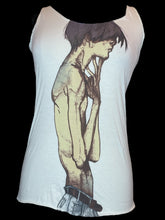 Load image into Gallery viewer, M NWT White racerback sleeveless top w/ artistic graphic, &amp; &quot;killjoy&quot; cursive text
