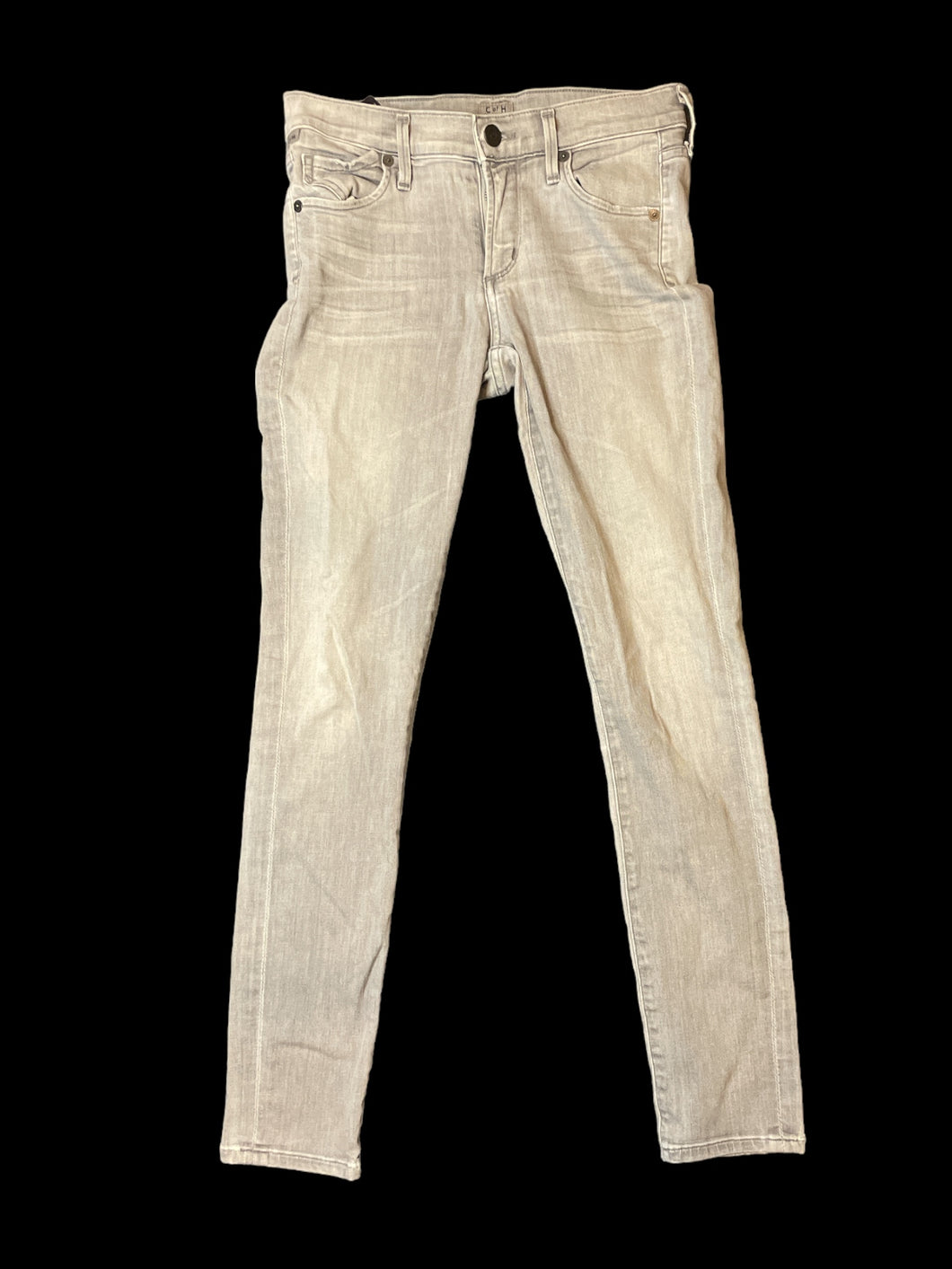 XS Light grey denim jeans w/ pockets, belt loops, & zipper/button closure