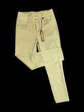 Load image into Gallery viewer, S NWT Pale green denim high-waist pants w/ double buttons, pockets, &amp; belt loops
